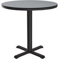 Correll 42" Round Gray Granite Finish Standard Height Thermal-Fused Laminate Top Cafe / Breakroom Table