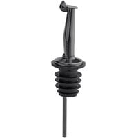 Acopa Black Tapered Liquor Pourer with Flip Cap - 12/Pack