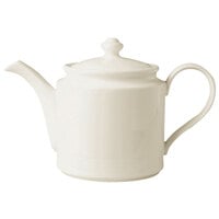 RAK Porcelain Rondo 13.6 oz. Ivory Embossed Porcelain Teapot with Lid - 4/Case