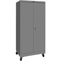 Hallowell 36 inch x 24 inch x 72 inch Gray Mobile Storage Cabinet with Solid Doors - Unassembled 415S24M-HG