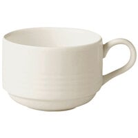 RAK Porcelain Rondo 6.1 oz. Ivory Embossed Porcelain Stackable Cup - 12/Case
