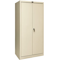Hallowell 48 inch x 24 inch x 72 inch Tan Wardrobe Cabinet with Solid Doors - Assembled 445W24A-PT