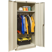 Hallowell 36 inch x 24 inch x 72 inch Tan Wardrobe Cabinet with Solid Doors - Unassembled 435W24PT