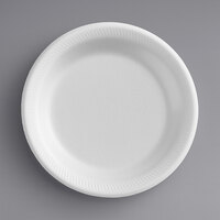 6 inch White Non-Laminated Round Foam Plate - 1000/Case