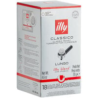 illy Classico Lungo Single Serve Espresso Pods - 18/Box