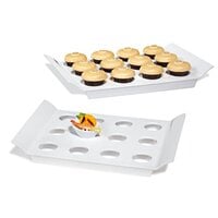 GET ML-291-1-W San Michele Collection 18" x 13" White Melamine Display Tray with Round Slots