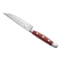 Acopa 5" Steak Knife with Full Tang Cherry Finish Pakkawood Handle - 6/Pack