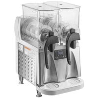 Bunn 58000.0002 Ultra NX White and Stainless Steel Double 3 Gallon Slushy Machine with Flat Lids - 120V