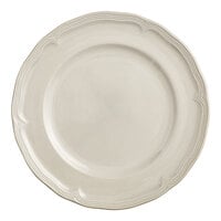 Acopa Condesa 12" Warm Gray Scalloped Wide Rim Porcelain Plate - 12/Case