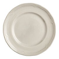 Acopa Condesa 10 1/2" Warm Gray Scalloped Wide Rim Porcelain Plate - 12/Case