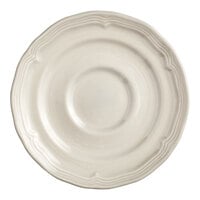 Acopa Condesa 6" Warm Gray Scalloped Porcelain Saucer - 36/Case