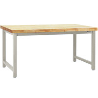 BenchPro Kennedy Series 36" x 96" Butcherblock Wood Top Adjustable Workbench with Gray Frame KW3696