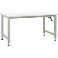 BenchPro Adams Series 36 inch x 60 inch Formica Laminate Top Adjustable Crank Workbench with Gray Frame AMFES3660