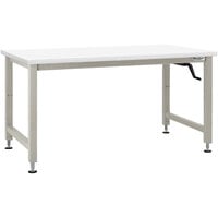 BenchPro Adams Series Formica Laminate Top Adjustable Crank Workbench with Gray Frame