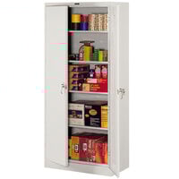Tennsco 24" x 36" x 78" Light Gray Deluxe Storage Cabinet with Solid Doors - Assembled 7824-LGY