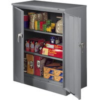 Tennsco 18 inch x 36 inch x 42 inch Dark Gray Deluxe Storage Cabinet with Solid Doors - Unassembled 1842-MGY