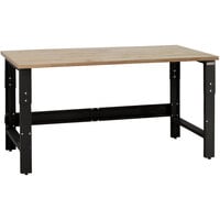BenchPro Roosevelt Series 24 inch x 48 inch Maple Oiled Butcher Block Top Adjustable Workbench with Black Frame RW2448