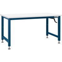 BenchPro Adams Series 36 inch x 60 inch Formica Laminate Top Adjustable Crank Workbench with Dark Blue Frame AMFES3660
