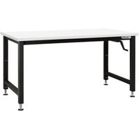 BenchPro Adams Series 36 inch x 60 inch Formica Laminate Top Adjustable Crank Workbench with Black Frame AMFES3660