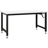 BenchPro Adams Series Formica Laminate Top Adjustable Crank Workbench with Black Frame