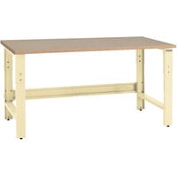 BenchPro Roosevelt Series 24 inch x 48 inch Disposable Particleboard Top Adjustable Workbench with Beige Frame RPB2448