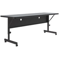Correll 24" x 60" Gray Granite 23" - 31" Adjustable Height Thermal-Fused Laminate Flip Top Table