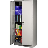 Tennsco 18" x 36" x 78" Light Gray Deluxe Storage Cabinet with Recessed Handles