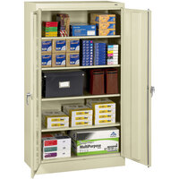 Tennsco 18 inch x 36 inch x 66 inch Putty Standard Storage Cabinet with Solid Doors - Assembled 6618DH-CPY