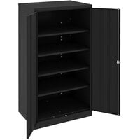 Tennsco 24" x 36" x 72" Black Standard Storage Cabinet with Solid Doors - Unassembled 1480-BLK