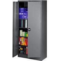 Tennsco 18" x 36" x 78" Dark Gray Deluxe Storage Cabinet with Recessed Handles