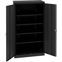 Tennsco 18" x 36" x 72" Black Deluxe Storage Cabinet with Solid Doors - Assembled 7218DLX-BLK