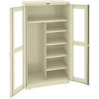 Tennsco 18 inch x 36 inch x 78 inch Putty Deluxe Combination Cabinet with C-Thru Doors - Unassembled CVD1872-CPY