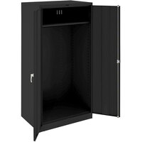 Tennsco 24 inch x 36 inch x 78 inch Black Deluxe Wardrobe Cabinet with Solid Doors - Unassembled 2471-BLK