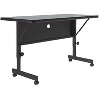 Correll 24" x 48" Gray Granite 23" - 31" Adjustable Height Thermal-Fused Laminate Flip Top Table