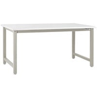 BenchPro Kennedy Series 36" x 72" ESD LisStat Laminate Top Adjustable Workbench with Gray Frame and Round Front Edge KD3672