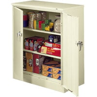 Tennsco 18 inch x 36 inch x 42 inch Putty Deluxe Storage Cabinet with Solid Doors - Unassembled 1842-CPY