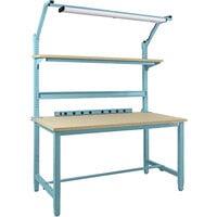 BenchPro Kennedy Series 30 inch x 60 inch Particleboard Top Adjustable Workbench Set with Light Blue Frame KPBC-5