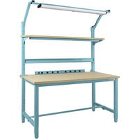 BenchPro Kennedy Series Particleboard Top Adjustable Workbench Set with Light Blue Frame