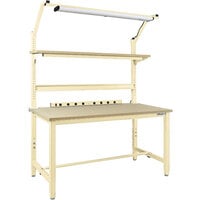 BenchPro Kennedy Series Particleboard Top Adjustable Workbench Set with Beige Frame