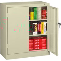 Tennsco 18" x 36" x 42" Putty Standard Storage Cabinet with Solid Doors - Assembled 4218-CPY