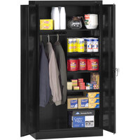 Tennsco 18" x 36" x 72" Black Standard Combination Cabinet with Solid Doors - Assembled 7214-BLK