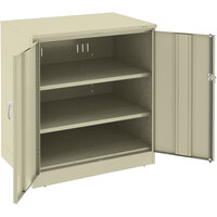 Tennsco 24 inch x 36 inch x 42 inch Putty Deluxe Storage Cabinet with Solid Doors - Unassembled 2442-CPY
