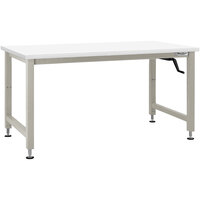 BenchPro Adams Series 36" x 72" Formica Laminate Top Adjustable Crank Workbench with Gray Frame AMFES3672