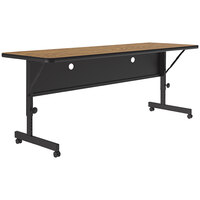 Correll 24" x 72" Oak 23" - 31" Adjustable Height Thermal-Fused Laminate Flip Top Table