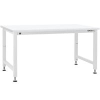 BenchPro Adams Series Formica Laminate Top Adjustable Hydraulic Workbench with White Frame