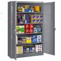 Tennsco 18" x 48" x 78" Dark Gray Jumbo Storage Cabinet with Solid Doors - Assembled J1878SU-MGY