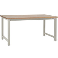 BenchPro Kennedy Series 24" x 96" Particleboard Top Adjustable Workbench with Gray Frame KPB2496