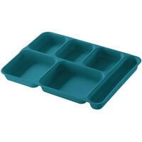 Cambro 10146DCP414 Right Handed Co-Polymer Teal 6 Compartment Serving Tray - 24/Case