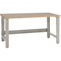BenchPro Roosevelt Series 24 inch x 48 inch Disposable Particleboard Top Adjustable Workbench with Gray Frame RPB2448