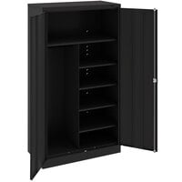 Tennsco 18 inch x 36 inch x 72 inch Black Standard Combination Cabinet with Solid Doors - Unassembled 1472-BLK